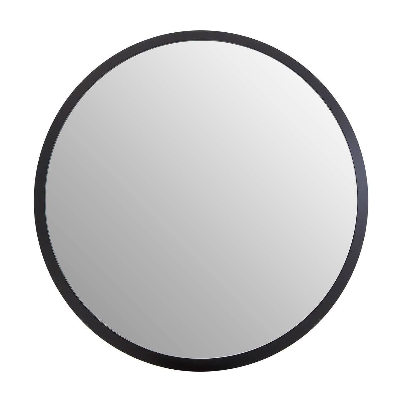 Trey Round Medium Black Wall Mirror