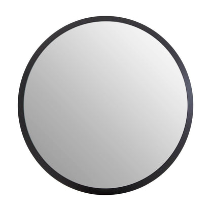 Trey Round Medium Black Wall Mirror