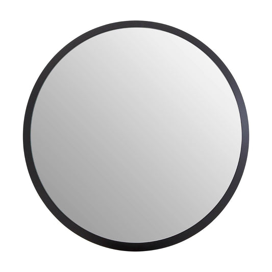 Trey Round Medium Black Wall Mirror