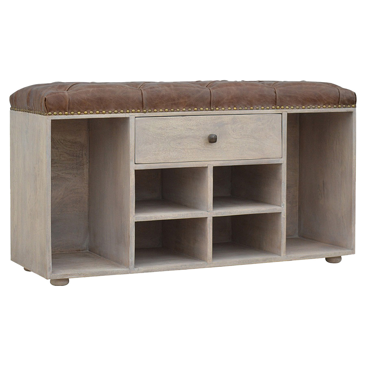 Manhattan Buffalo Leather 4 Slot Shoe Cabinet