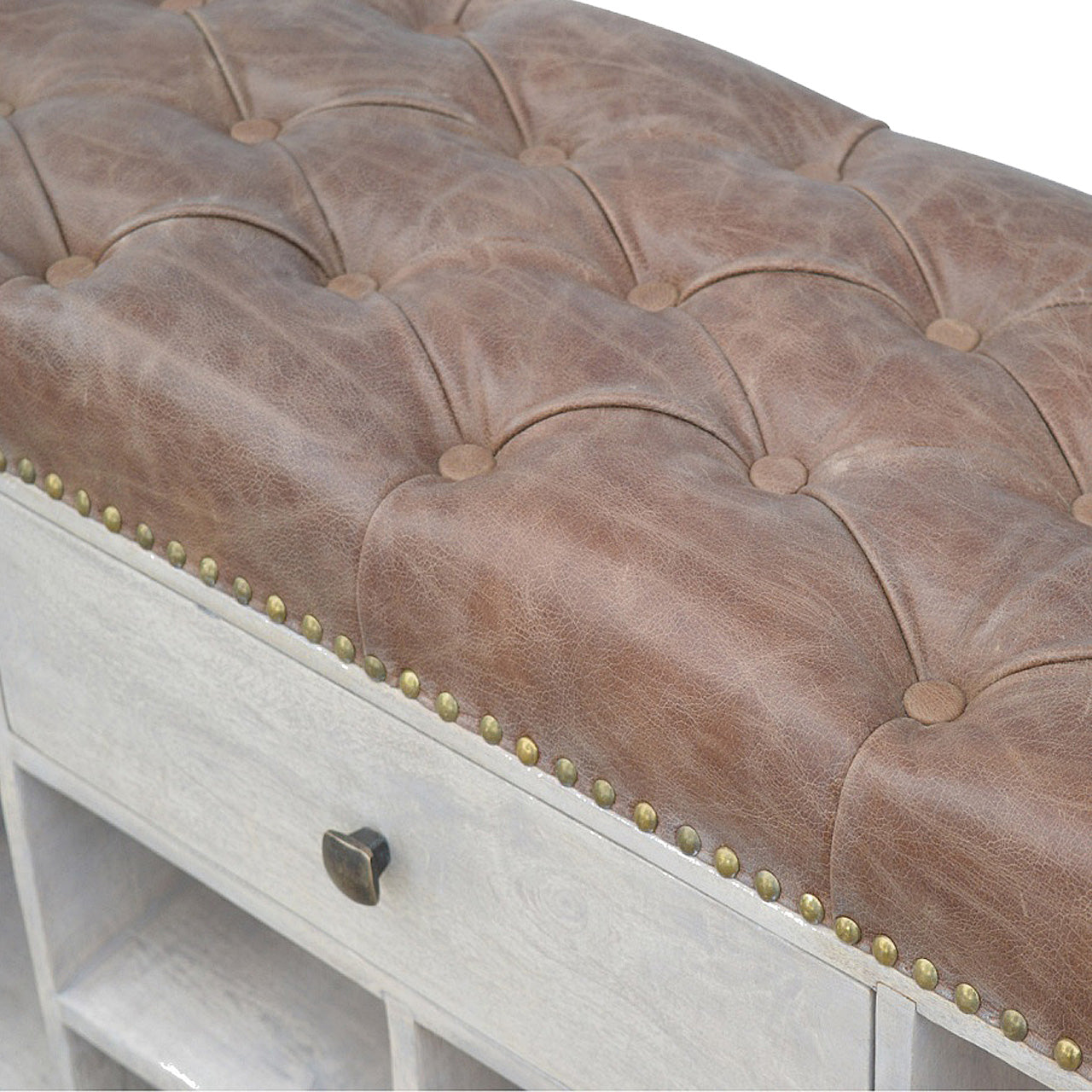 Manhattan Buffalo Leather 4 Slot Shoe Cabinet