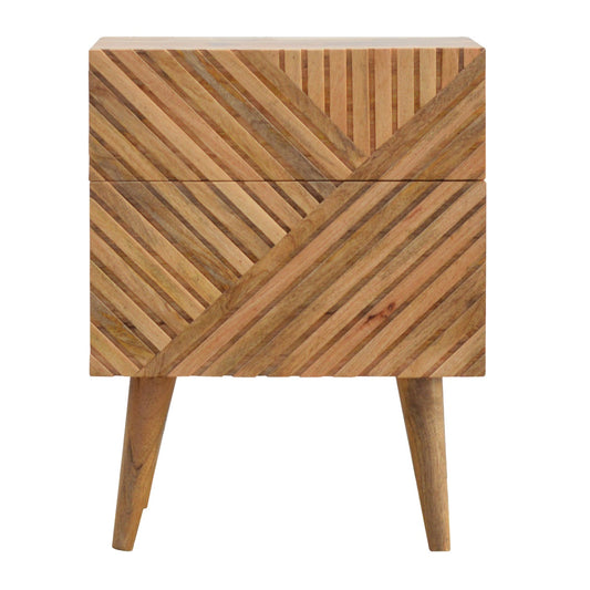 St Lucia 2 Drawer Bedside - Oak Finish