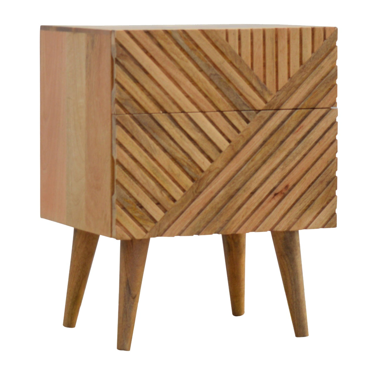 St Lucia 2 Drawer Bedside - Oak Finish