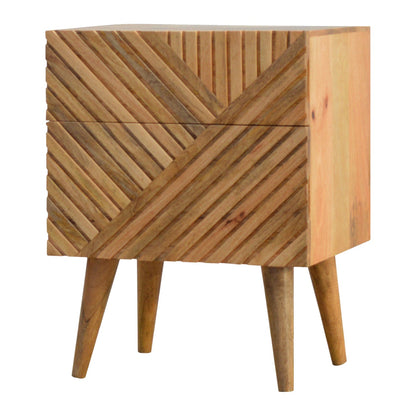 St Lucia 2 Drawer Bedside - Oak Finish