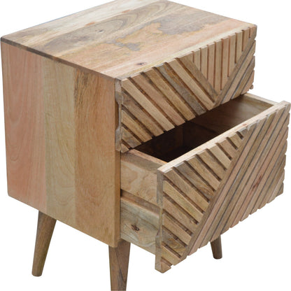 St Lucia 2 Drawer Bedside - Oak Finish