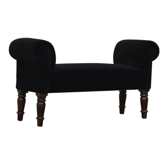 Amoura Velvet Bench - Black