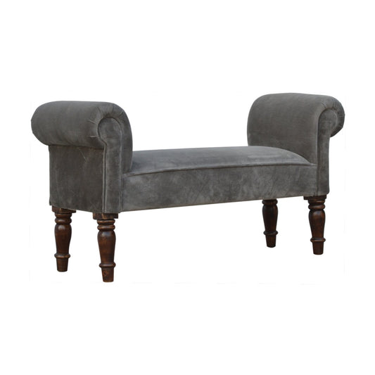 Amoura Velvet Bench - Grey