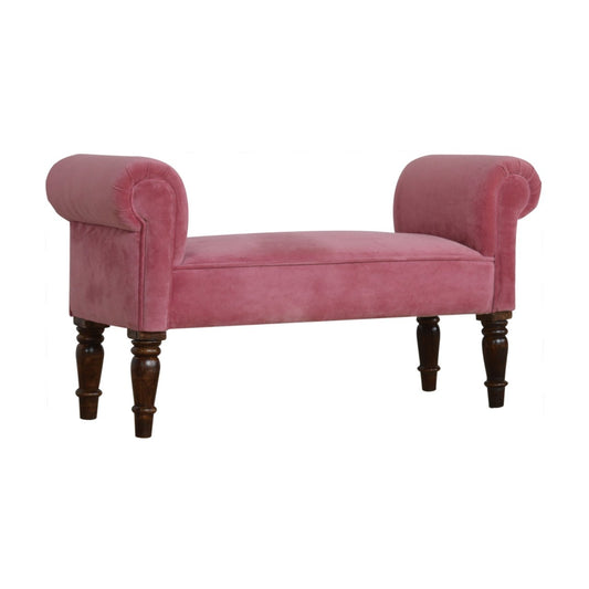 Amoura Velvet Bench - Pink